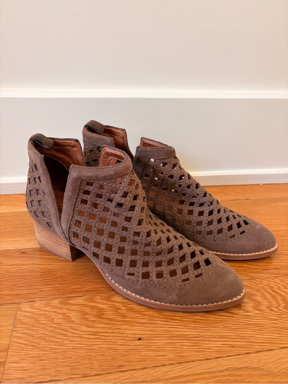 Jeffrey Campbell Suede Cutout Ankle Booties